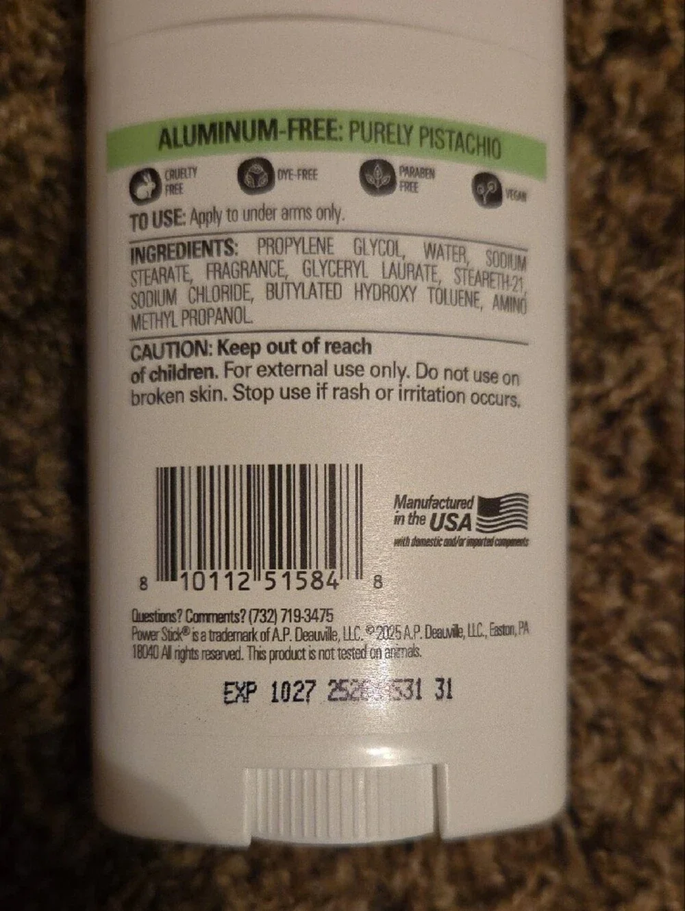 2 Purely Pistachio Aluminum-Free Deodorants